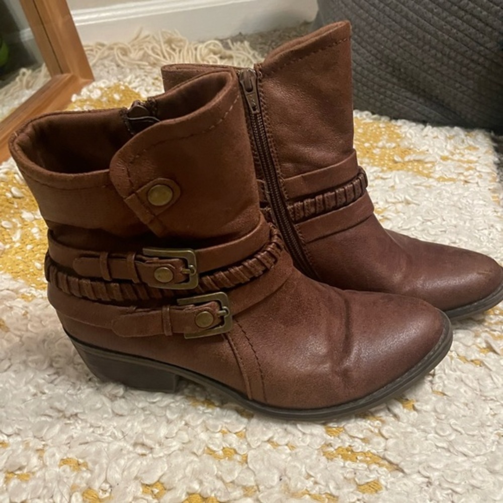Baretraps Women's Booties Ankle Boots Brown Zip Up Size 6.5 M